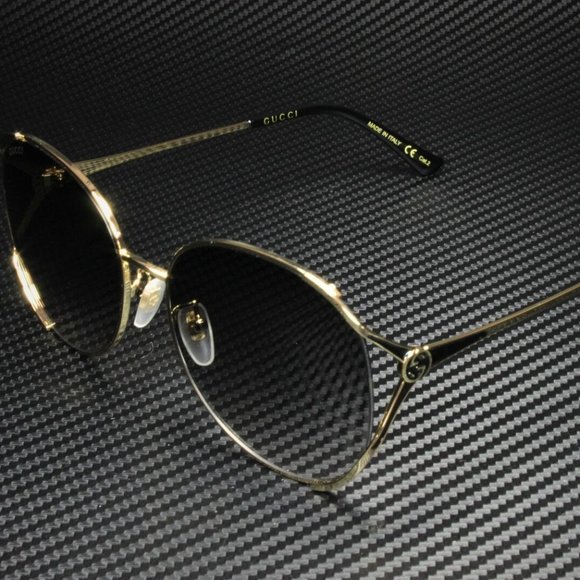 Gucci Black Gold 59mm Sunglasses - Picture 1 of 3
